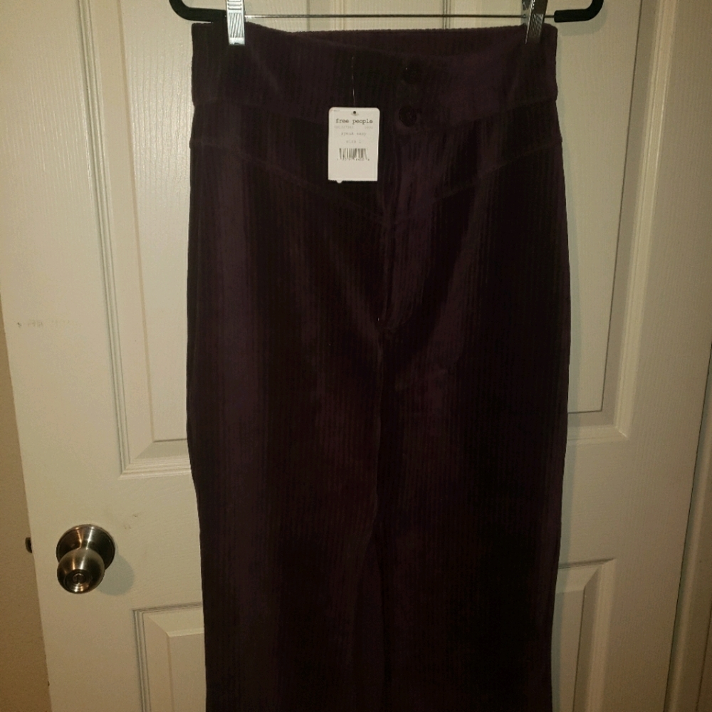 NWT Free people Roxy ribbed skirt in plum